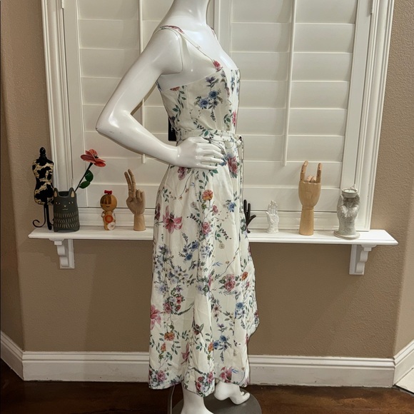 Lulus Sunny Posture Ivory Floral Sleeveless Midi Dress - Picture 5 of 13